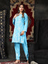 Fizaa Chikankari Short Modal Kurta Set - Blue